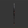Fantasy Lava Flame Axe With Glowing Red Core And Winged Blades Design