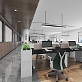 modern public office area office space 3d model