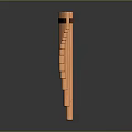 Artistic Pan Flute Musical Instrument Crafted From Orange Paint Tubes With Brown Strap In Triangular Shape