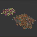 Natural Stone And Wood Chunks In Small Pile For Craft Or Decoration