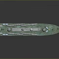 Detailed Warship 3D Model With Deck Antennas Missile Launchers And Hull Design