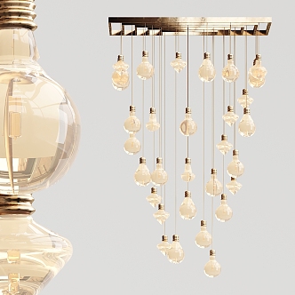 Modern chandelier light bulb chandelier 3d model