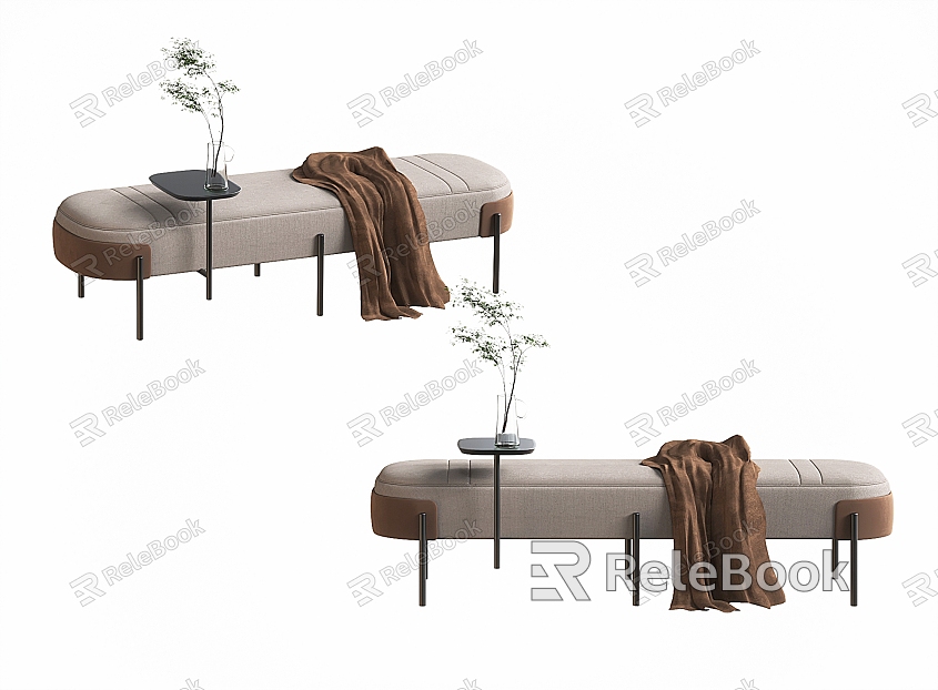 Modern Sofa Stool Fabric Sofa Stool Bed End Stool Fabric Chaffee Plant Vase Ornaments model