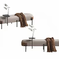 Modern Sofa Stool Fabric Sofa Stool Bed End Stool Fabric Chaffee Plant Vase Ornaments 3d model