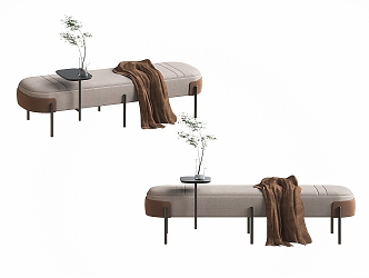 Modern Sofa Stool Fabric Sofa Stool Bed End Stool Fabric Chaffee Plant Vase Ornaments 3d model