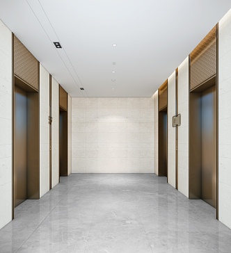 New Chinese Elevator Hall 3d model