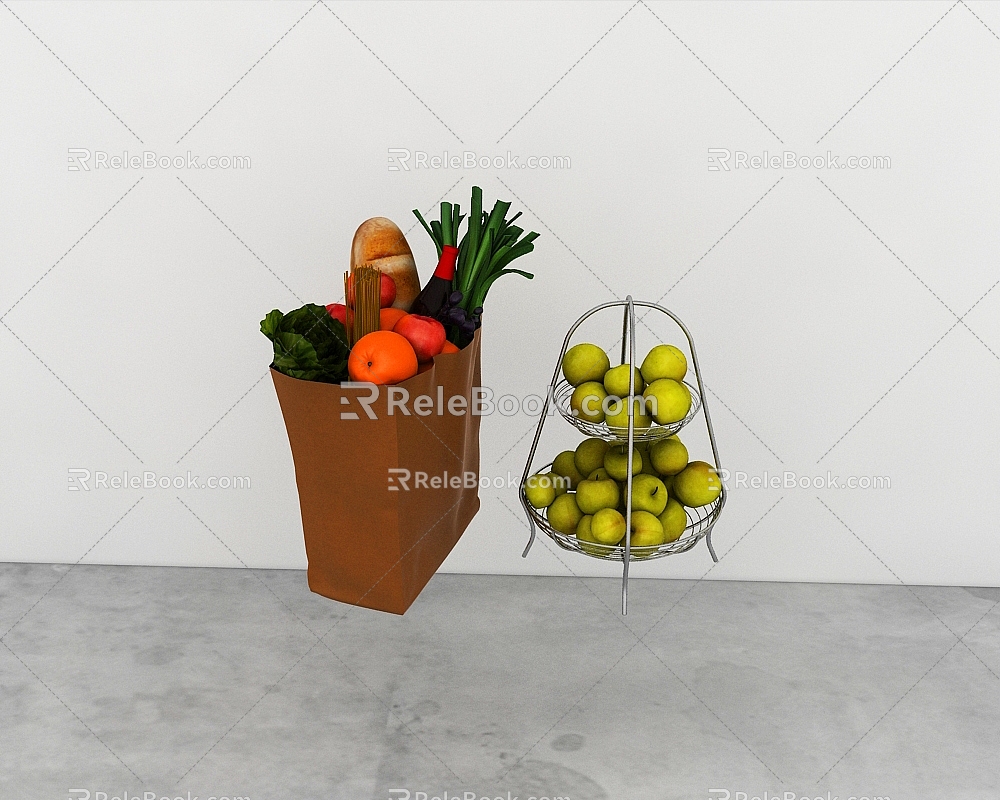 fruits and vegetables 3d model