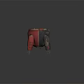 Small Smart Machine With Red And Black Body Multi Legged Design And Water Drops