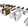 Public Facility Turnstiles With Various Types And Security Access Control 3d model