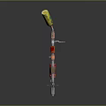 Unique Colorful Weapon With Red Yellow Silver Barrel Handle And Decorative Stickers