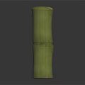 Green Cylindrical Bamboo Stem With Jointed Structure And Natural Texture On Dark Background