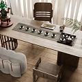 New Chinese Tea Table Tea Chair Combination 3d model