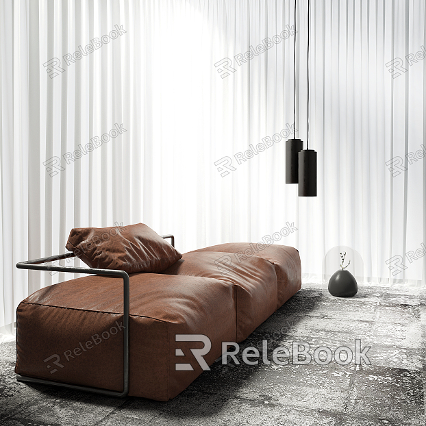 Modern Multiplayer Sofa Multiplayer Leather Sofa model