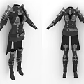 Medieval Fantasy Battle Armor Outfit With Shoulder Plates Wrist Guards And Leg Armor