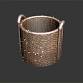 Stylish Round Rattan Woven Storage Basket With Handles For Home Organization