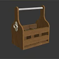 Wooden Household Storage Basket With Metal Handle And Divided Compartments