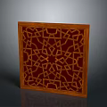 Wooden Decorative Panel with Intricate Geometric Pattern Red Background Square Shape for Home Furniture Decor