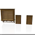 Traditional Wooden Furniture Set With Shelf Cabinet And Small Storage Doors