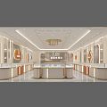 Luxury Jewelry Store Interior With Glass Display Counters And Diamond Collections