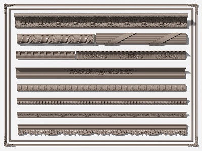 European-style plaster line carved line corner line decorative line 3d model