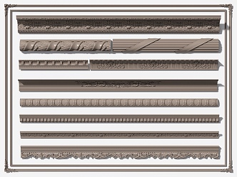 European-style plaster line carved line corner line decorative line 3d model