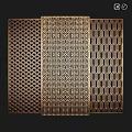 Golden Laser Cut Wall Decor With Intricate Geometric And Traditional Patterns