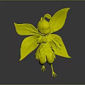 Cute Small Green Leaf Winged Creature With Floral Body And Delicate Features 3d model