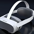 Sleek White VR Headset With Comfortable Strap And Black Lens Design 3d model