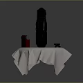 Modern Tactical Weapon Rifle With Scope Red Magazine On White Display Stand