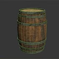 Vintage Wooden Barrel With Metal Hoops For Home Decor And Storage