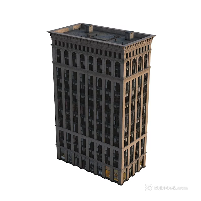 European Style Architecture With Arched Windows And Multi Story Classical Design 3d model 