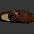 Brown Leather Ankle Boots with Classic Buckle Strap Design and Dark Durable Sole