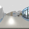 Modern Hospital Ward Interior With Medical Beds Equipment Cabinets And Ceiling Lights