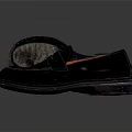 Classic Black Leather Loafer Shoes with Orange Lining and Sleek Design