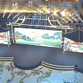 Traditional Chinese Stage With Ancient Architecture Background Illuminated Lighting And Ornate Decorations