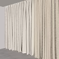 White And Beige Sheer Textured Curtains For Modern Interior Window Decor 3d model