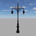 Elegant Vintage Outdoor Lamp With Classical Iron Design And Double Lanterns