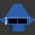 Blue Industrial Conical Ventilation Equipment With Base And Top Structure