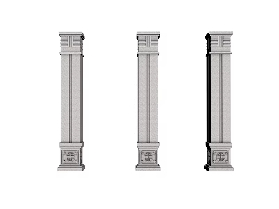 Columns Hupe Columns Chinese Columns Build Foamed Ceramics 3d model