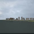 Modern Aerial View Urban Planning With Tall Skyscrapers And Circular Layout Design