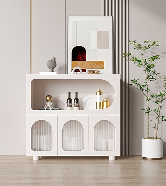 Modern Sideboard Cream Sideboard 3d model