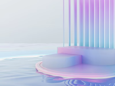 Modern e-commerce background booth 3d model