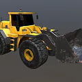Yellow Heavy Duty Construction Loader With Large Tires And Front Bucket