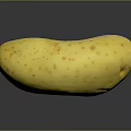 Fresh Yellow Potato With Spotted Surface On Black Background With Reflection 3d model