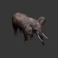 Elephant Game Movie Character with Large Ears Long Trunk and White Tusks