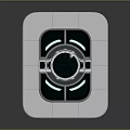White Square Modern Tech Equipment With Black Circular Top And Illuminated Rings