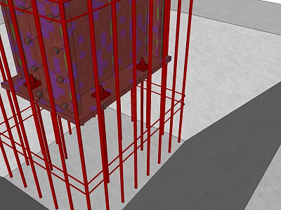 Reinforced Steel Building Component With Vertical Horizontal Bars For Structural Support 3d model