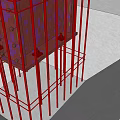 Reinforced Steel Building Component With Vertical Horizontal Bars For Structural Support 3d model