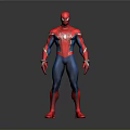 Spider Man 3D Character In Red Blue Suit With Spider Logo And Detailed Design