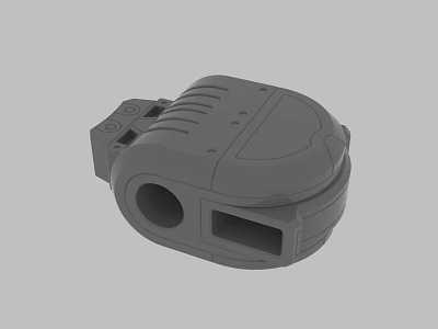 Detailed Gray Mechanical Component 3D Rendered Model With Holes And Grooves 3d model